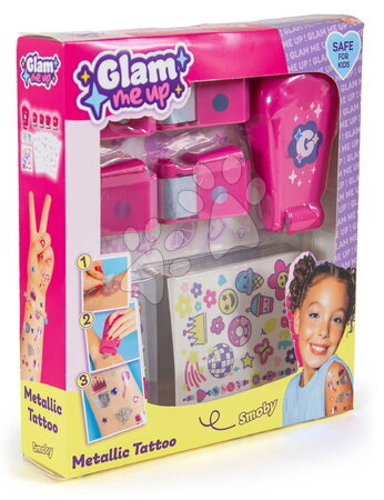 Kosmetický stolek pro děti - Tetovací sada s metalickými fóliemi Glam Metallic Tattoo Smoby - 8