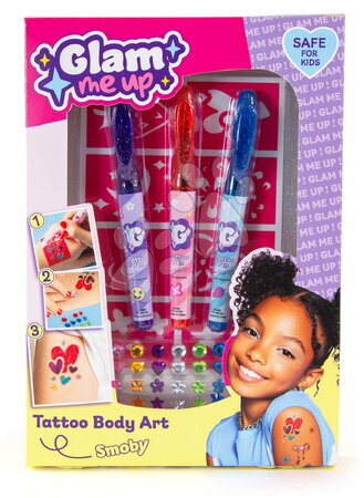  - Tattoo-Set mit Schmucksteinen Glam Tattoo Body Art Smoby