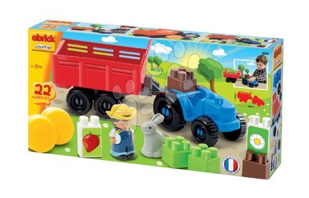 Stavebnice Abrick - Stavebnice Traktor s vlečkou, farmářem a zajíčkem Abrick Écoiffier - 2