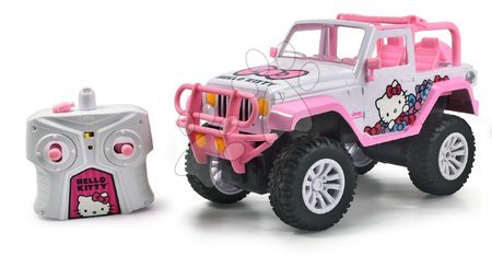Autíčka a trenažéry - Autíčko na diaľkové ovládanie RC Jeep Wrangler Hello Kitty Jada