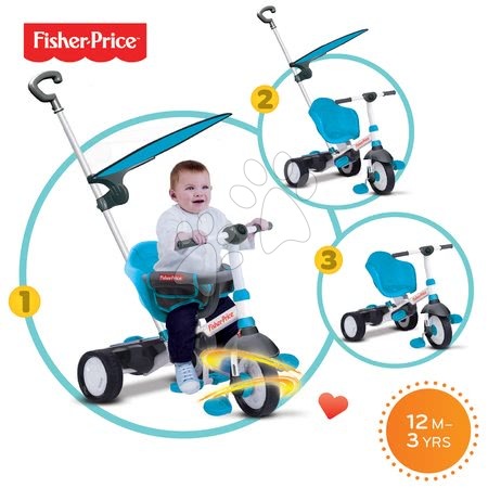 Tříkolky od 10 měsíců - Tříkolka Fisher-Price Charm Plus Touch Steering smarTrike - 4