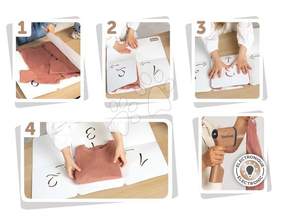 Bügeleisen für Kinder - Handdampfer mit Bügelbrett – Tefal Steam&Fold Set Smoby - 2