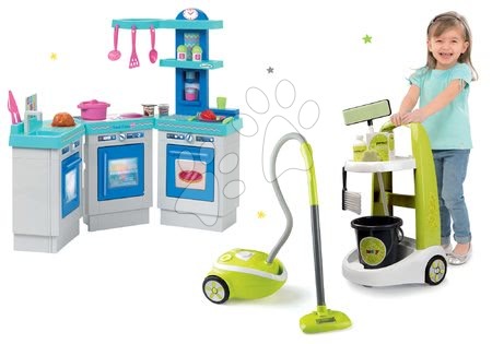 Jocuri de uz casnic - Set cărucior de curăţenie cu găleată Clean Smoby - 28