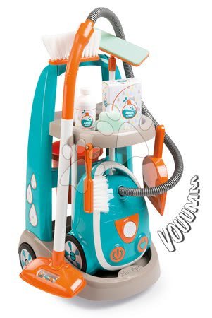 Zabawy w dom - Ustaw wózek odkurzacza z elektronicznym odkurzaczem Vacuum Cleaner Smoby. - 1