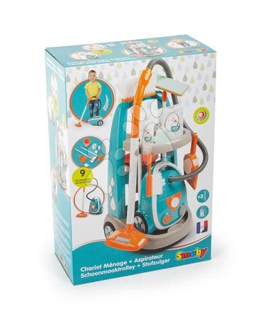 Igre kućanstva - Kolica za čišćenje s elektroničkim usisivačem Vacuum Cleaner Smoby - 14