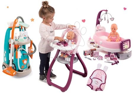 Hry na domácnost - Set úklidový vozík s elektronickým vysavačem Vacuum Cleaner Smoby - 16