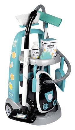 Smoby - Chariot de nettoyage avec aspirateur électronique Cleaning Trolley Vacuum Cleaner Smoby