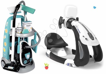 Igre poklicev Smoby - Komplet čistilni voziček z elektronskim sesalnikom Cleaning Trolley Vacuum Cleaner Smoby 