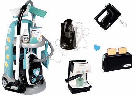 Hry na profesie - Set upratovací vozík s elektronickým vysávačom Cleaning Trolley Vacuum Cleaner Smoby 