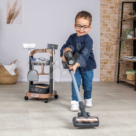 Dětské úklidové vozíky - Úklidový vozík s tyčovým vysavačem se zvukem Rowenta Trolley Upright Hoover Smoby - 4
