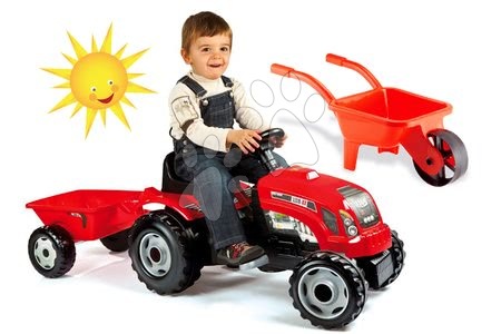 Detské šliapacie vozidlá sety - Set traktor na šliapanie Farmer XL Smoby - 17