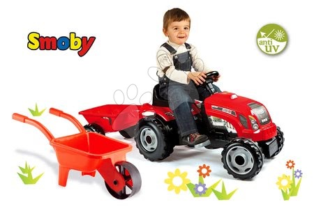 Detské šliapacie vozidlá sety - Set traktor na šliapanie Farmer XL Smoby - 18