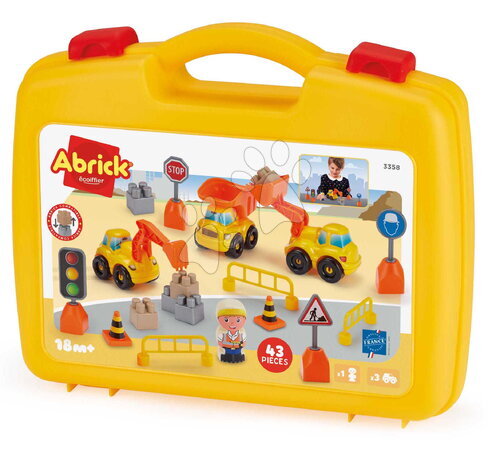 Kit de construção e blocos | Página 2 - Conjunto de construção em estojo máquinas de obra Public Work Suitcase Abrick Écoiffier