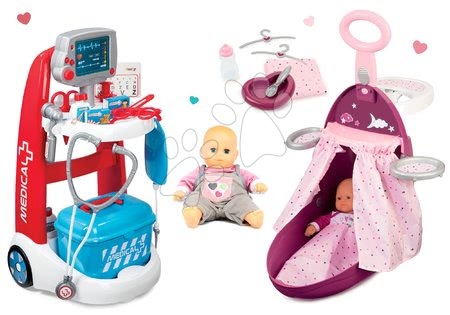 Orvosi kocsi szettek - Szett orvosi kocsi elektronikus Medical Smoby