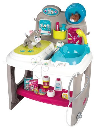 Micuțul doctor- și veterinar - Cabinet veterinar cu un pisoi și un hamster Veterinary Center Smoby