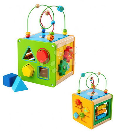 Jouets en bois Eichhorn du fabricant Eichhorn - Cube didactique en bois Play and Learning Cube Eichhorn