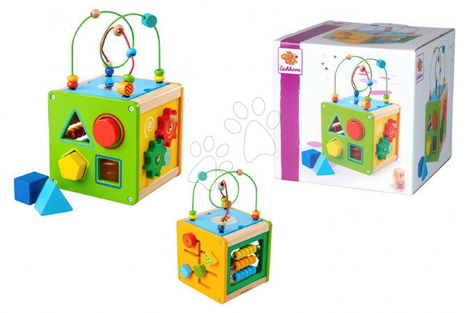 Dřevěné didaktické hračky - Dřevěná didaktická kostka Play and Learning Cube Eichhorn - 1