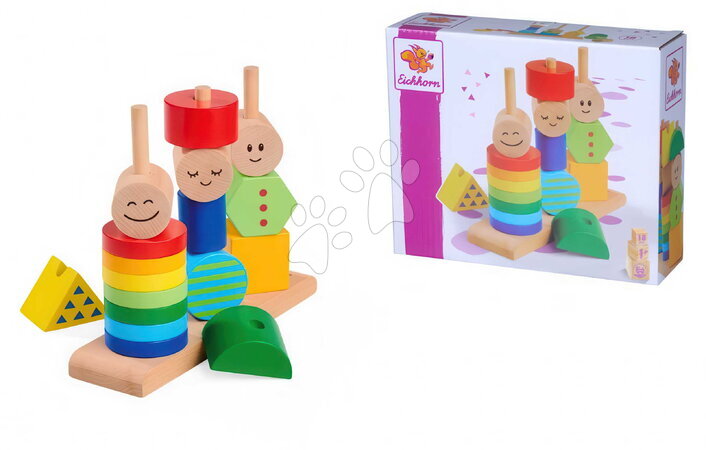 Dřevěné didaktické hračky - Dřevěná skládačka figurky Stacking Figure Game Eichhorn - 1