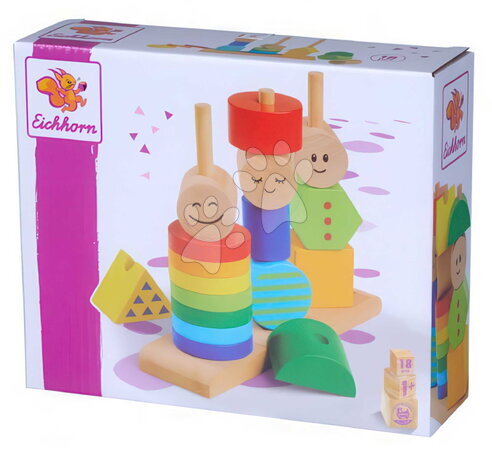 Dřevěné didaktické hračky - Dřevěná skládačka figurky Stacking Figure Game Eichhorn - 2