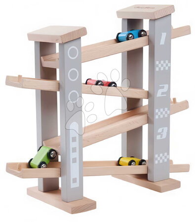 Juguetes educativos de madera - Pista de carreras de madera de 4 plantas Car Racing Track Eichhorn