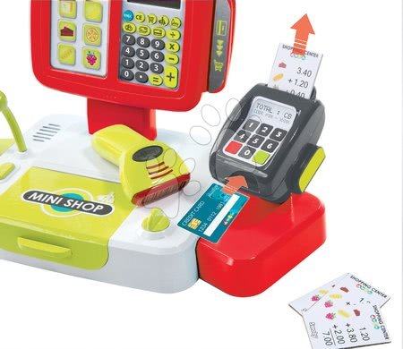 Kasse für Kinder Mini Shop Smoby mit der Waage rot | Spielküchen