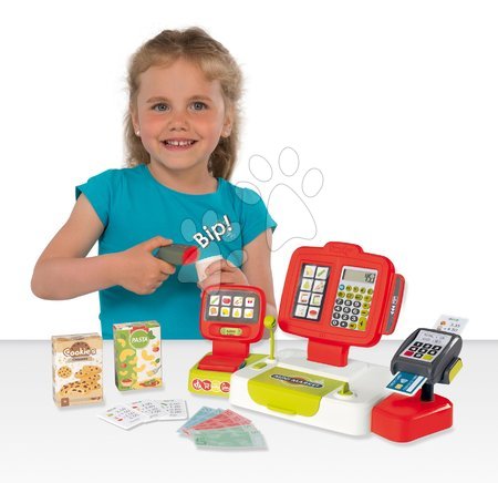 Obchody pro děti - Pokladna elektronická s kalkulačkou Large cash Register Smoby - 1