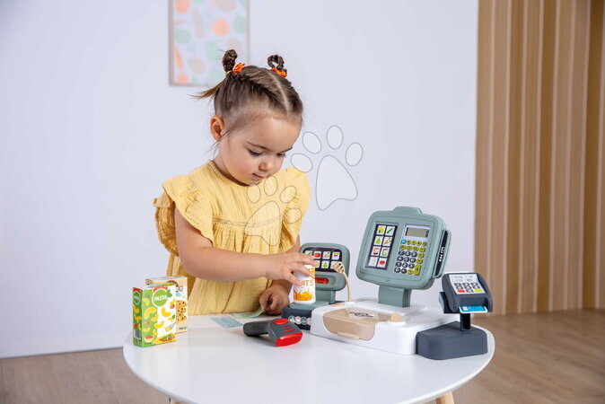 Sklepy dla dzieci  - Duża kasa sklepowa z kalkulatorem i skanerem Large Cash Register Smoby - 6