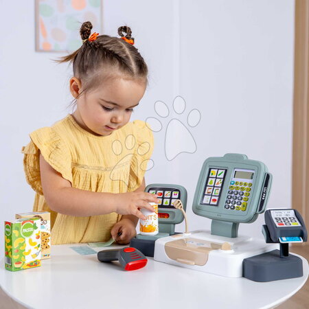 Sklepy dla dzieci  - Duża kasa sklepowa z kalkulatorem i skanerem Large Cash Register Smoby - 4