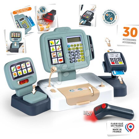 Sklepy dla dzieci  - Duża kasa sklepowa z kalkulatorem i skanerem Large Cash Register Smoby - 2