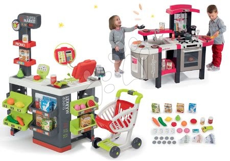 Obchody pro děti sety - Set obchod s vozíkem Supermarket Smoby - 50
