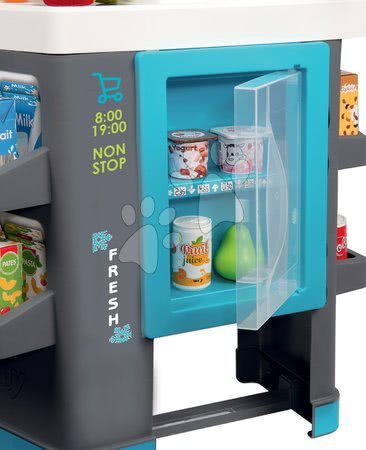 Beruf Spiele - Kühlboxenladen Fresh City Market Smoby mit elektronischem Kassenscanner und 34 Zubehör_1