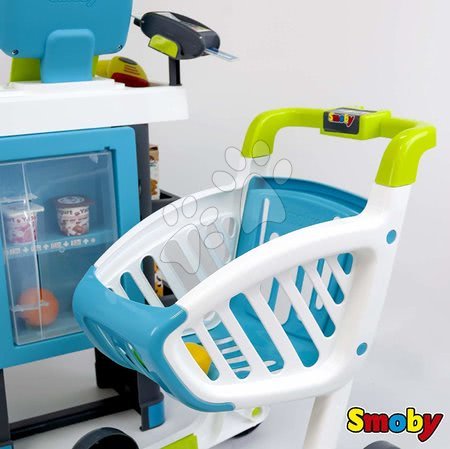 Obchody pro děti sety - Set obchod s chladicím boxem Fresh City Market Smoby s elektronickou pokladnou_1