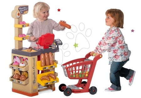 Role Play - Set pekárna s koláči Baguette&Croissant Bakery Smoby s elektronickou pokladnou