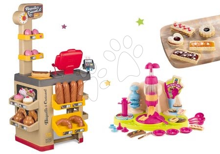 Kinderladen-Sets - Set Bäckerei mit Kuchen Baguette & Croissant Bäckerei Smoby