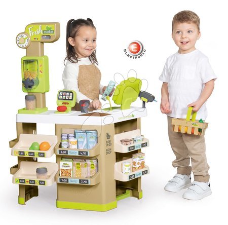 Výhodné sety hračiek - Set kuchynka so zvukmi Cherry Kitchen Green Smoby s obchodom Fresh Market s bio potravinami_1