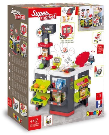 Obchody pro děti - Obchod s vozíkem a potravinami Supermarket Smoby - 17
