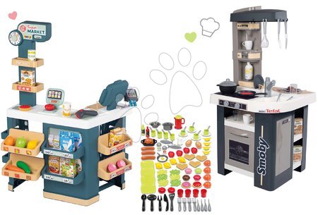 Trgovine za djecu setovi - Set obchod elektronický s váhou a skenerom Super Market a kuchynka Tefal Studio Smoby - 11