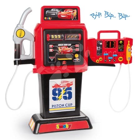 Small Foot 10901 - Officina Con Distributore Di Benzina, Autolavaggio E Parcheggio, Giocattolo In Legno, 52x22x26 Cm, Da 3 Anni
