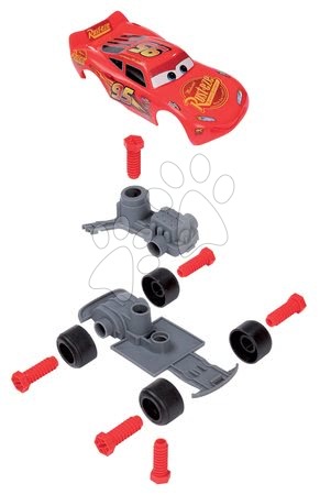 Meșterire, unelte - Cărucior pe roţi pentru asamblări Maşini 3 Smoby cu maşinuţă asamblabilă McQueen şi 24 de accesorii_1