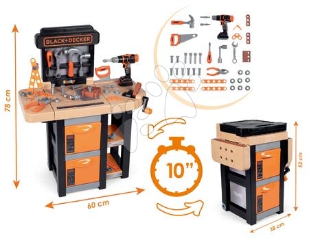 Kinderwerkstatt - Arbeitstisch  Black & Decker Open Bricolo Werkbank Smoby - 4