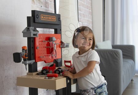 Black & Decker Smoby Toy Workshop with mechanical drill, mot