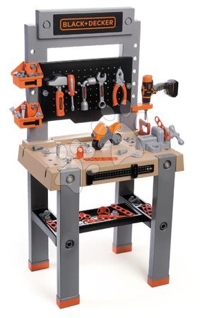 Pracovní dětská dílna - Pracovní dílna s mechanickou vrtačkou Black&Decker Smoby