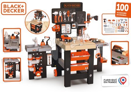 Játék szerelőasztalok - Barkácsműhely háromszárnyú Black&Decker Mega Center Smoby