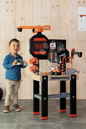 Warsztaty i narzędzia dla dzieci - Stół roboczy z funkcjonalnym dźwigiem Black&Decker Bricolo Builder Smoby_1