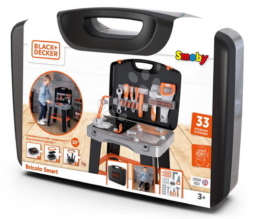 Pracovná detská dielňa - Pracovná dielňa v kufríku Black&Decker Bricolo Smart Smoby - 7