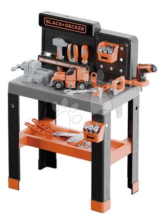 Werkbank und Werkzeuge für Kinder vom Hersteller Smoby - Werkbank mit zerlegbarem Auto Bricolo Pro Workbench Black&Decker Smoby