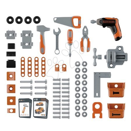 Kinderwerkstatt - Werkbank mit zerlegbarem Auto Bricolo Pro Workbench Black&Decker Smoby - 2