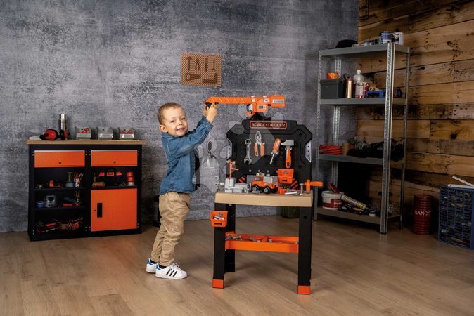 Kinderwerkstatt - Werkbank mit mechanischem Kran Bricolo Builder Black&Decker Smoby - 5