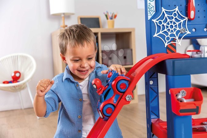 Spidey and His Amazing Friends - Werkbank mit Auto Spidey Bricolo Workbench Marvel Smoby