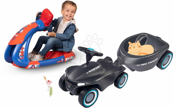 Smoby - Set trenažér s zvuky a pedály Spidey V8 Driver Marvel Smoby